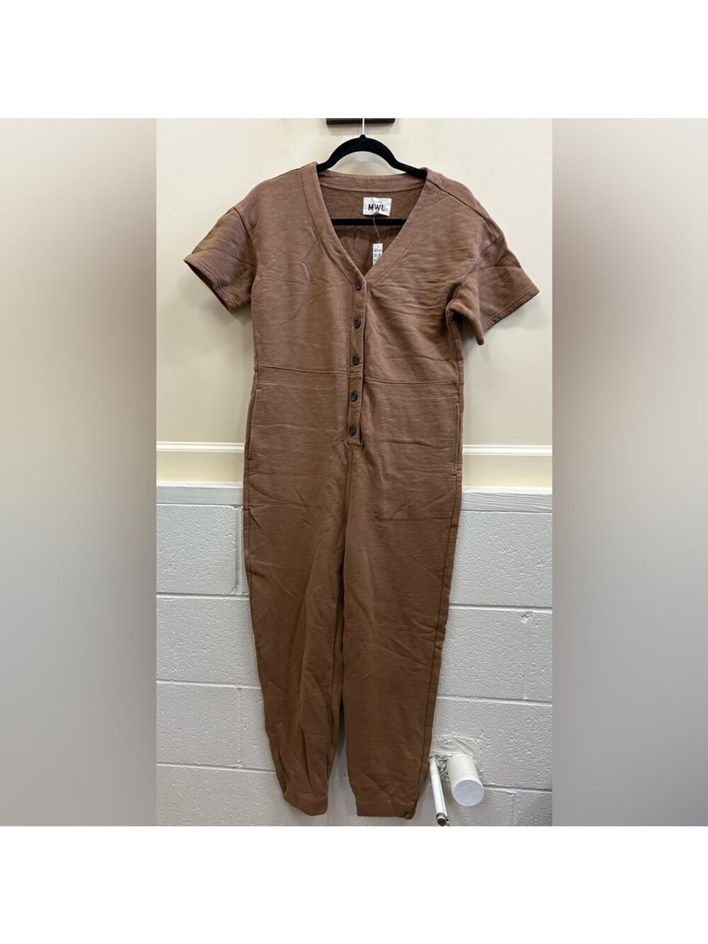 Madewell MWL women’s XS NWT brown romper cotton jumpsuit